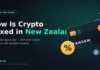 Crypto tax New Zealand 2026 — hardware wallet beside an IRD tax return