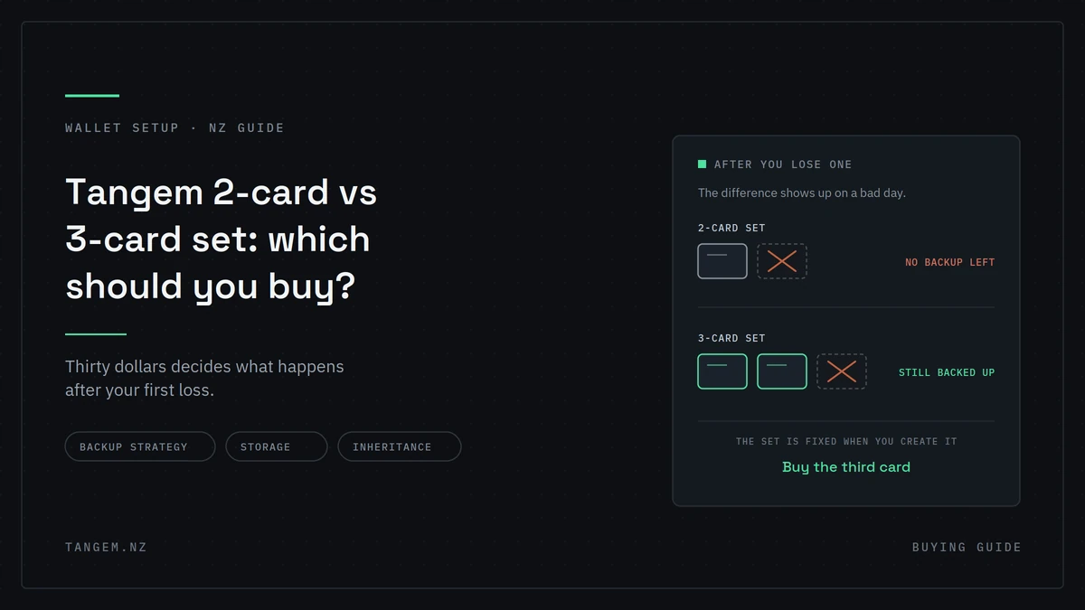 Tangem 2 Card vs 3 Card Set