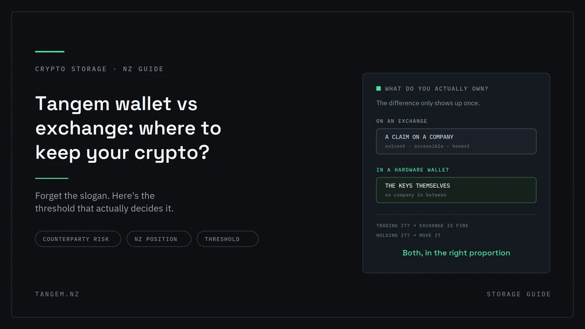 Tangem Wallet vs Exchange Storage